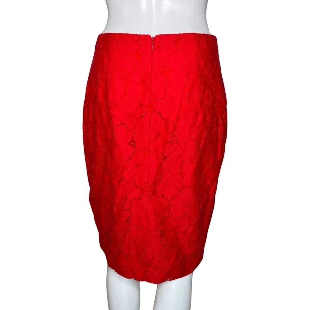 Banana Republic Skirt Womens 2 True Red Lace Pencil Skirt Straight‎ Career Party